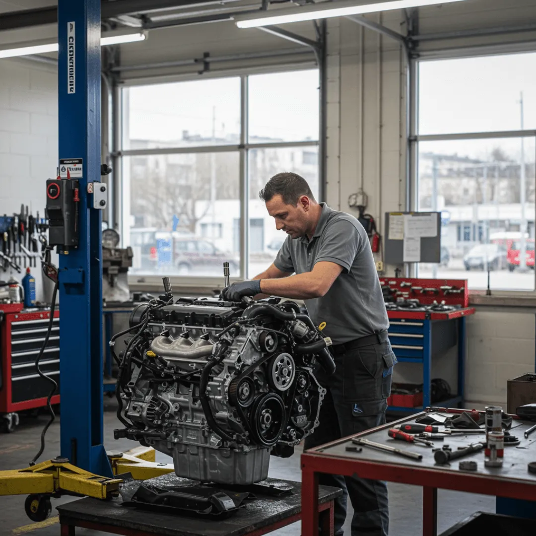 Mecánico trabajando en un taller en España