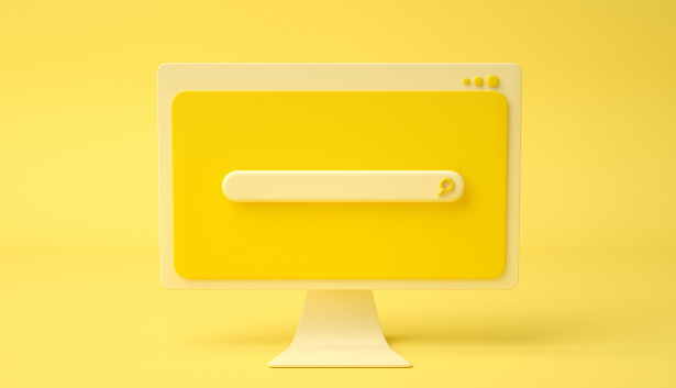 Ilustración de un monitor con un buscador en Agencia de SEO en Getafe