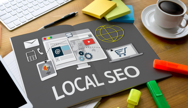 Cartel que dice SEO LOCAL en Agencia de SEO en Las Palmas de Gran Canaria